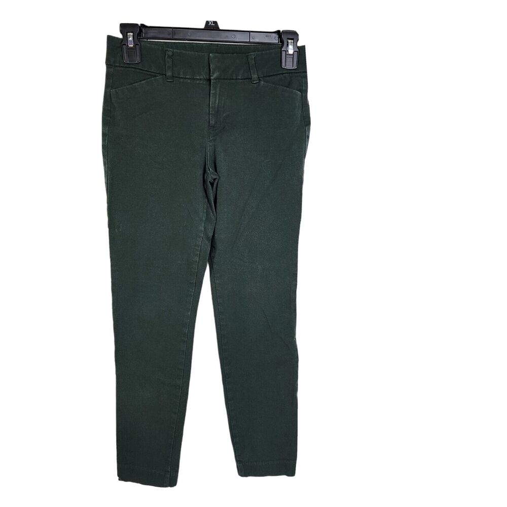 Old Navy Womens Pants Size 0 Pixie Ankle Low Rise Chinos Spruce Green Stretch